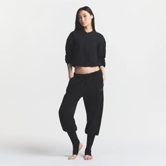 COTTON FLEECE LEG WARMER SWEATPANT WITH EMBOSSED LOGO | ONYX