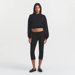 COTTON FLEECE LEGGING WITH EMBOSSED LOGO | ONYX
