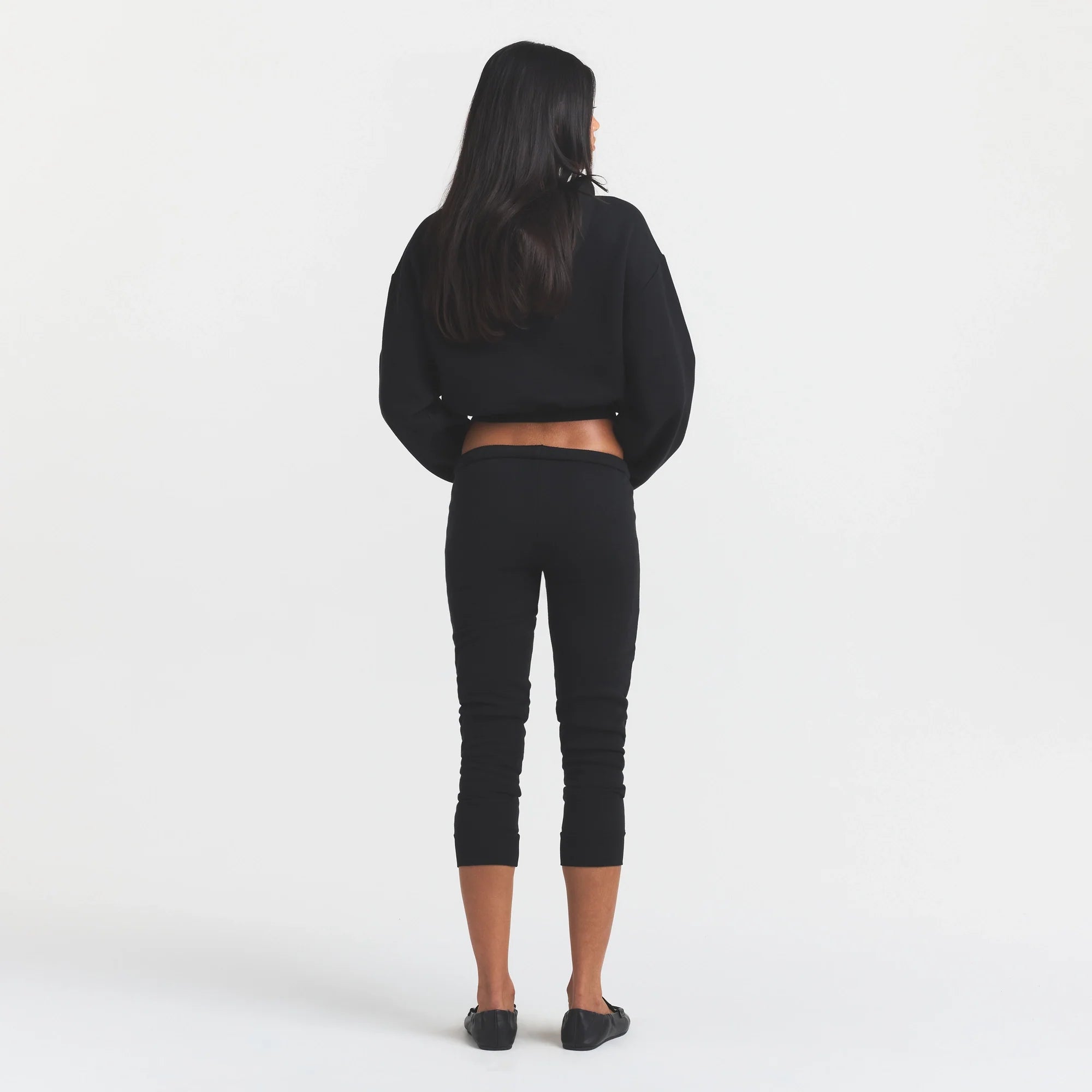 COTTON FLEECE LEGGING WITH EMBOSSED LOGO | ONYX
