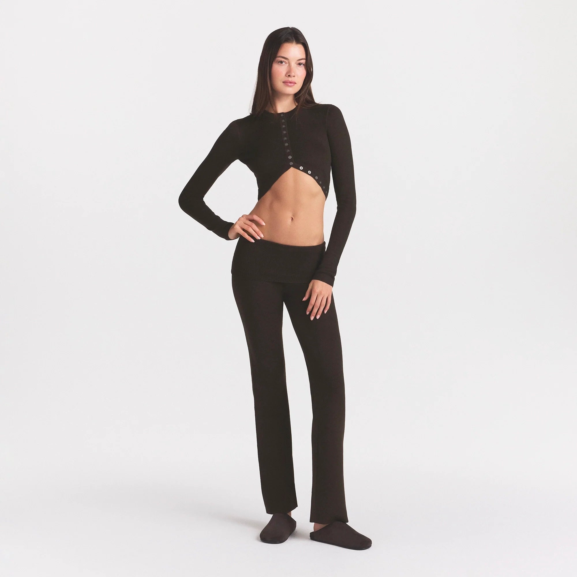 ESSENTIAL KNIT FOLDOVER PANT | ESPRESSO