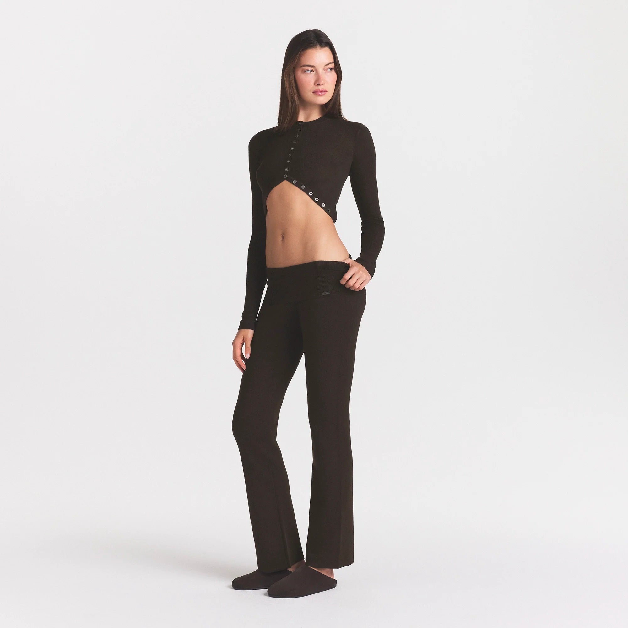 ESSENTIAL KNIT FOLDOVER PANT | ESPRESSO