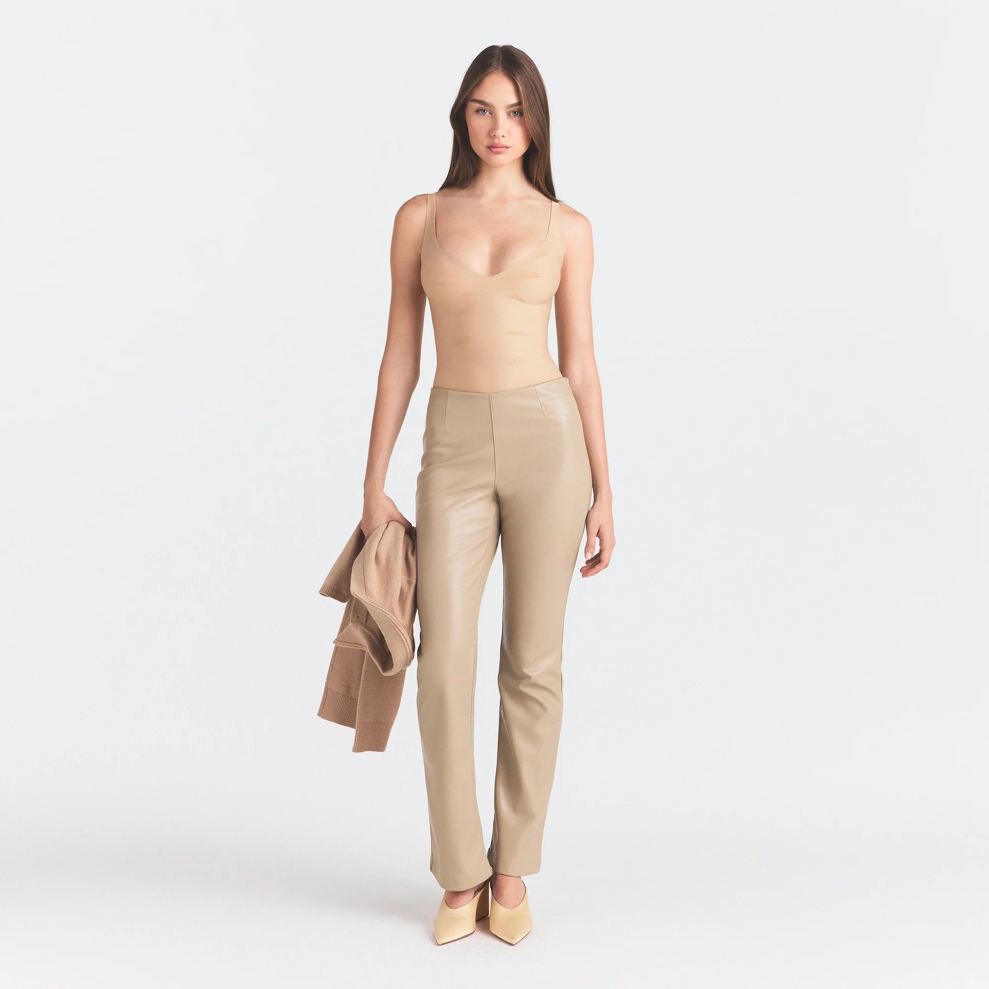 FAUX LEATHER PANT | LATTE