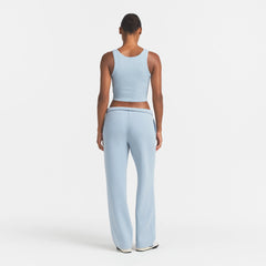COTTON FLEECE STRAIGHT LEG PANT WITH EMBOSSED LOGO | FOG