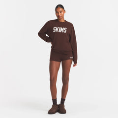 SWEATER KNIT LOGO SHORT | COCOA EGRET