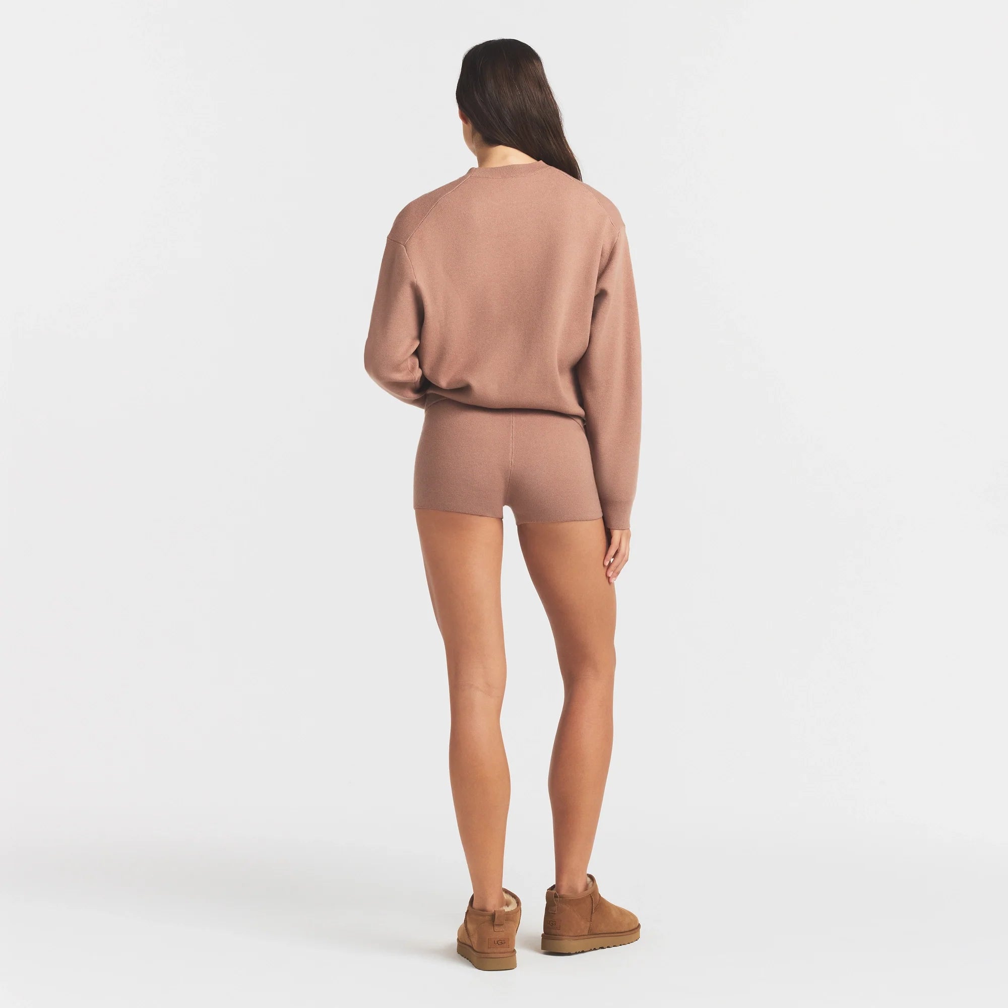 SWEATER KNIT LOGO SHORT | SIENNA EGRET