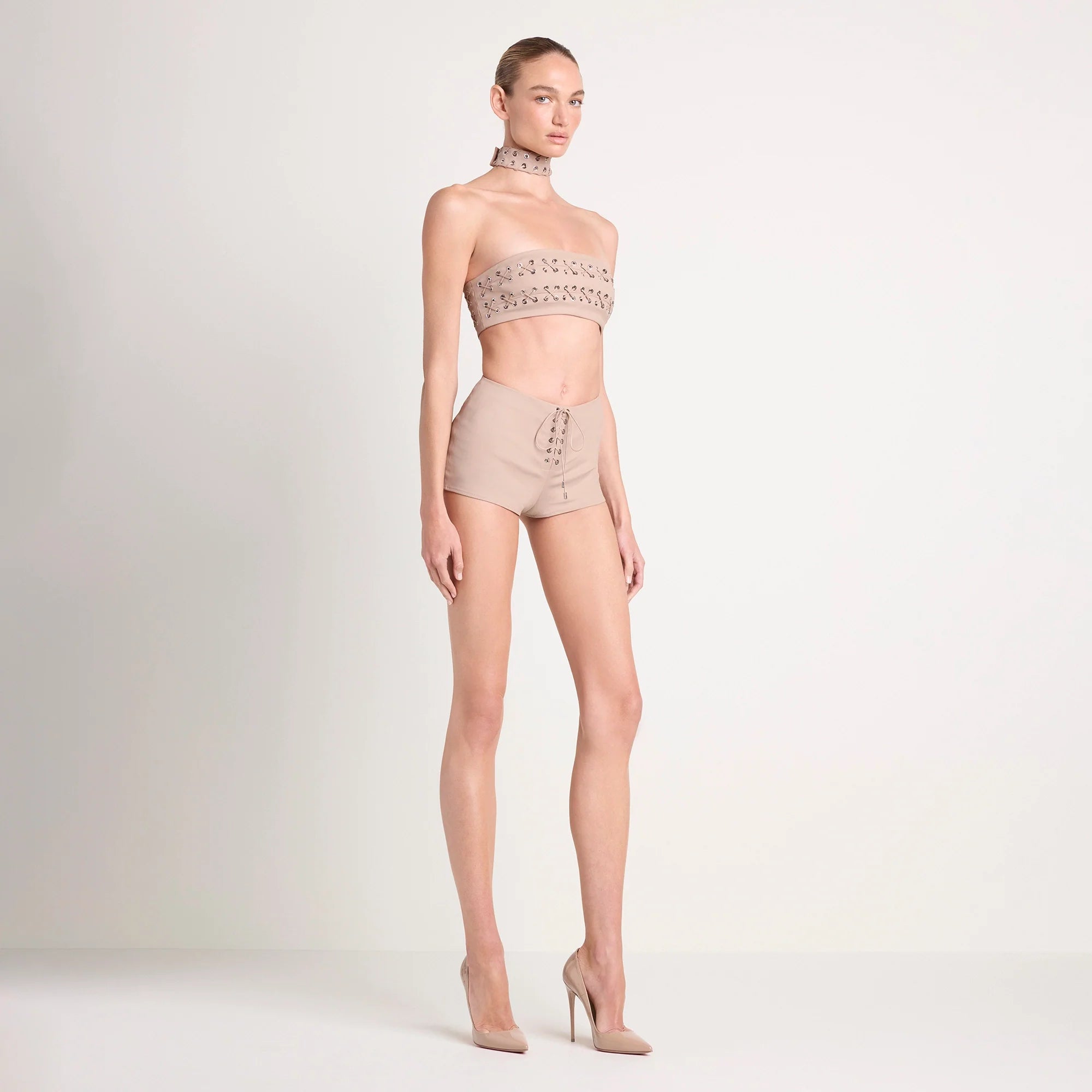 LUDOVIC DE SAINT SERNIN X SKIMS WAXED COTTON MICRO SHORT | CLAY