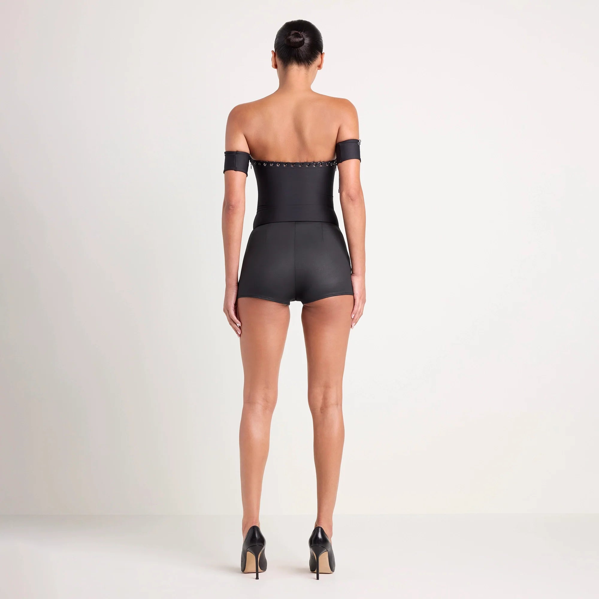 LUDOVIC DE SAINT SERNIN X SKIMS WAXED COTTON MICRO SHORT | ONYX
