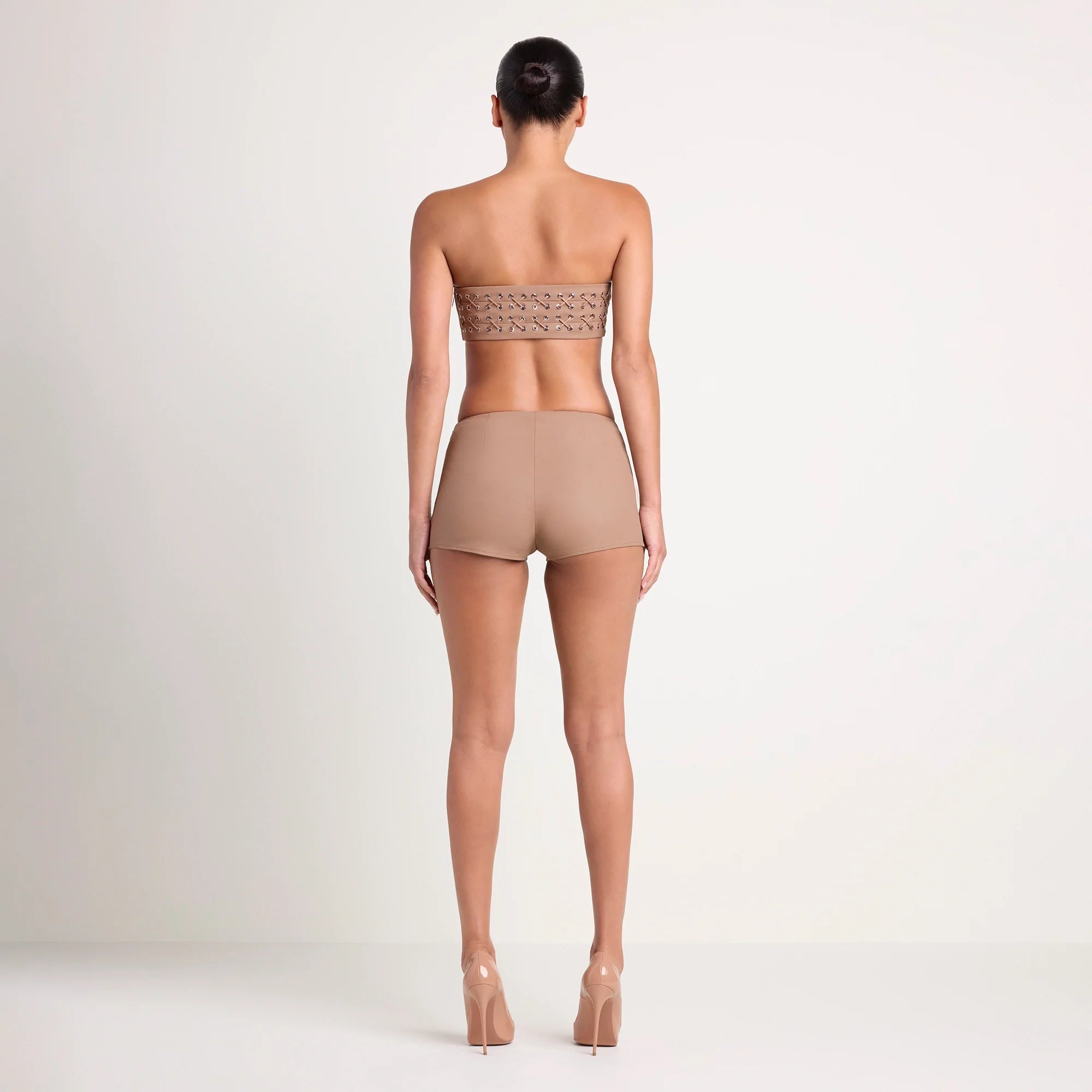 LUDOVIC DE SAINT SERNIN X SKIMS WAXED COTTON MICRO SHORT | SIENNA