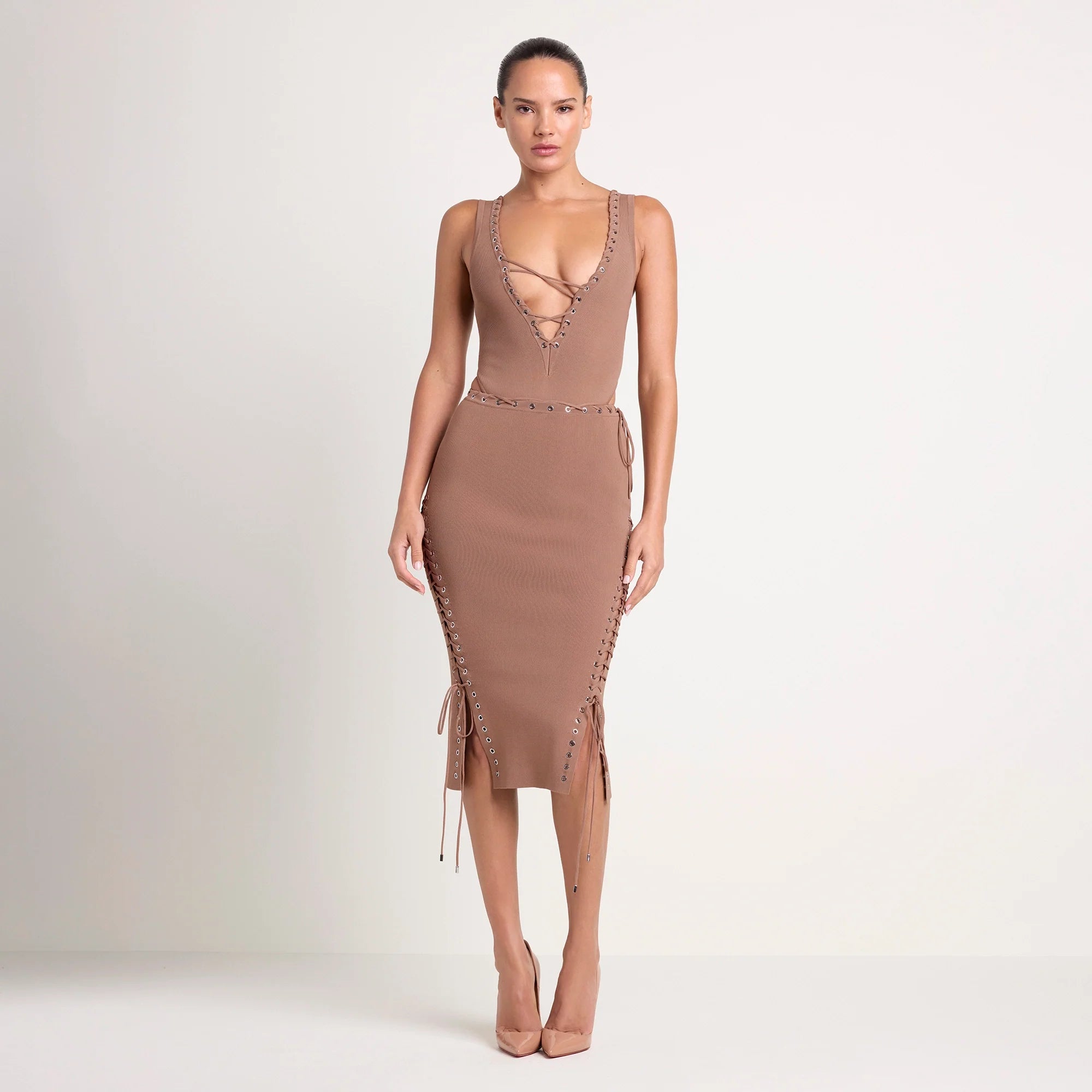 LUDOVIC DE SAINT SERNIN X SKIMS REFINED KNIT MIDI SKIRT | SIENNA