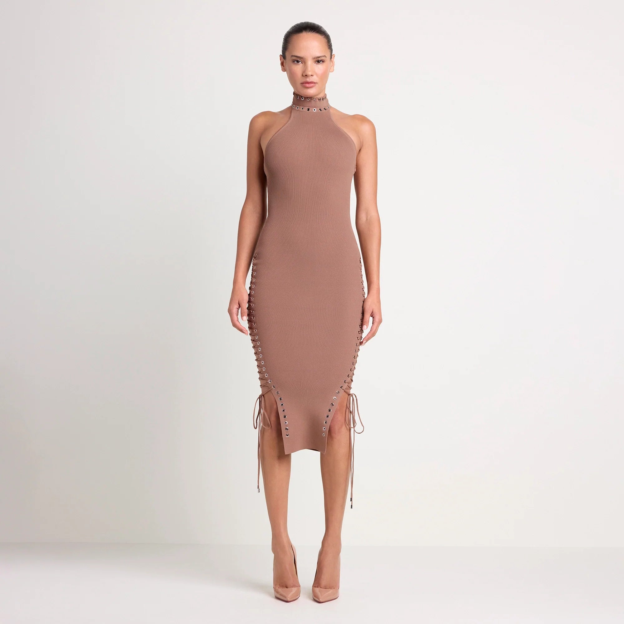 LUDOVIC DE SAINT SERNIN X SKIMS REFINED KNIT HALTER DRESS | SIENNA