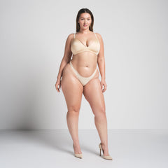 WIRELESS FORM T-SHIRT DEMI BRA | SAND