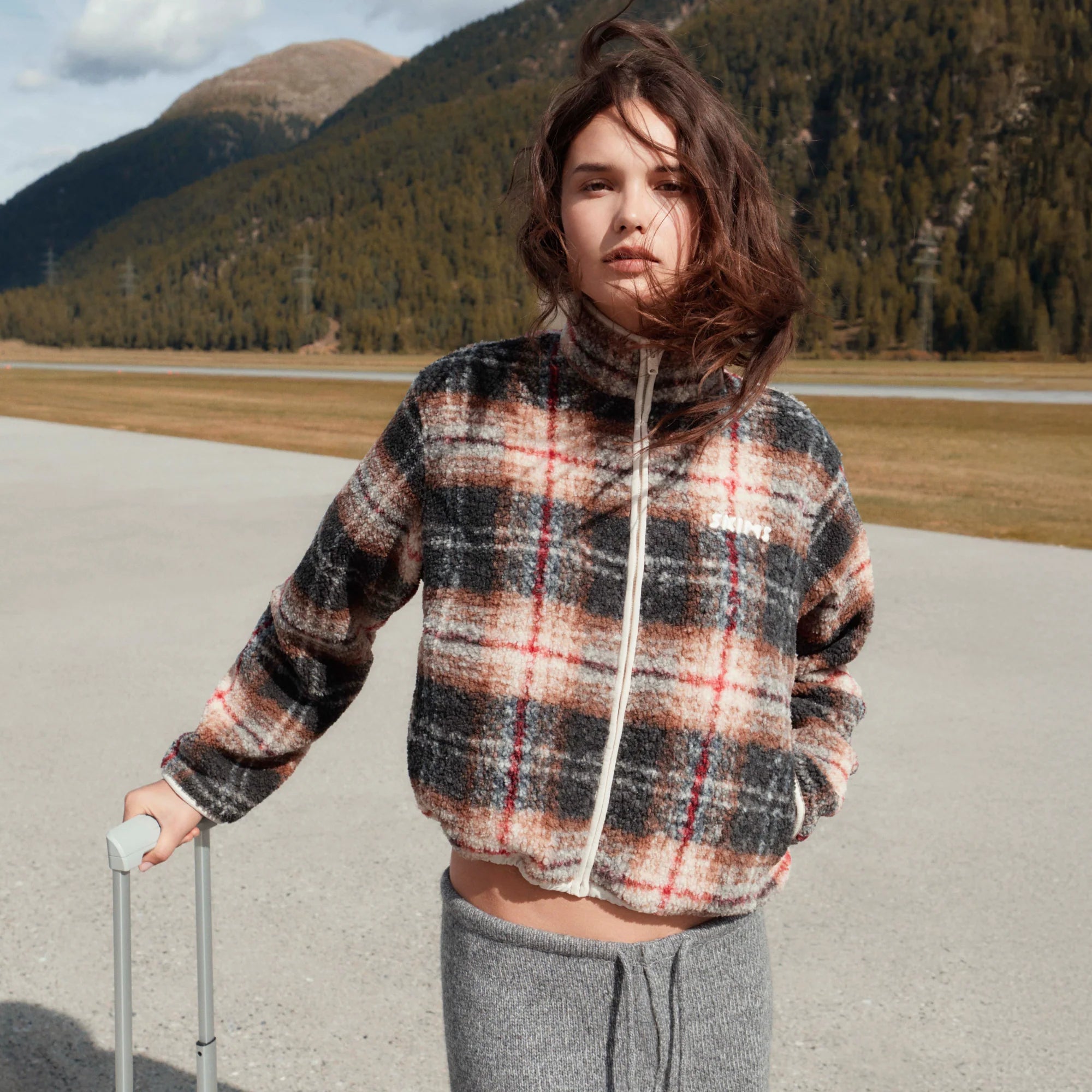TEDDY BOXY ZIP UP JACKET | SIENNA HERITAGE PLAID