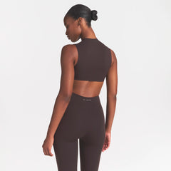 NikeSKIMS STUDIO STRETCH MOCK NECK BRA TOP | DARK ROAST