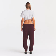 COTTON FLEECE JOGGER | CURRANT ARCHED SKIMS PLAID