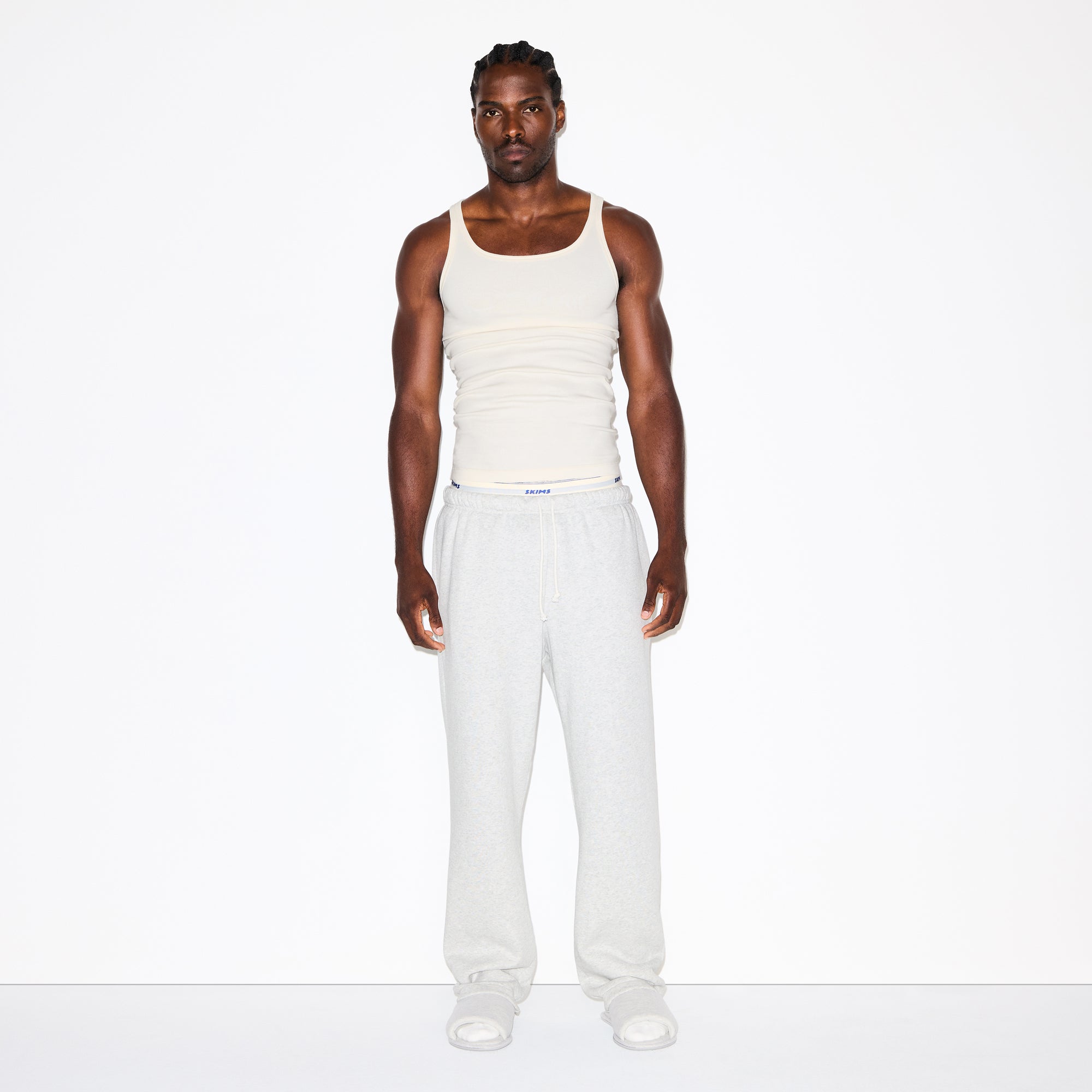 FLEECE LOUNGE MENS CLASSIC STRAIGHT LEG PANT | LIGHT HEATHER GREY