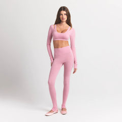 WOOL RIB LONG SLEEVE CROPPED TOP | HALITE