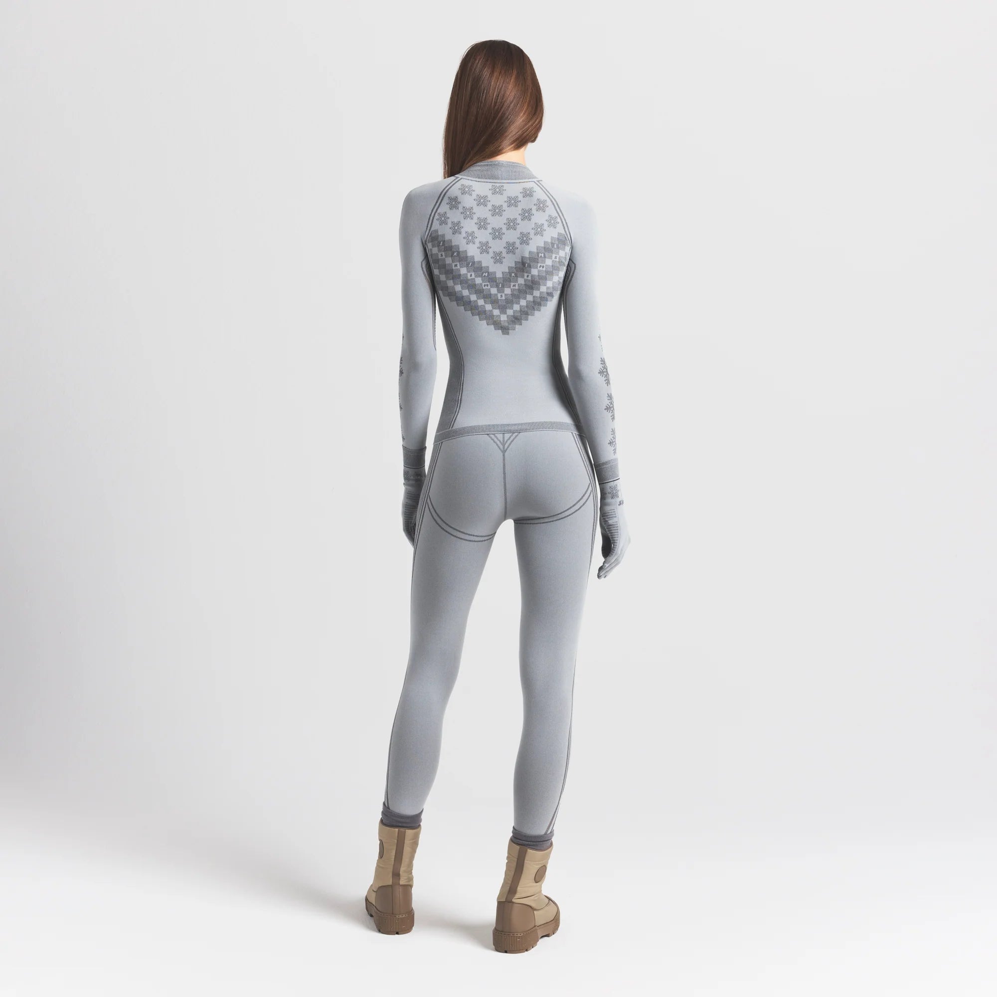 SKIMS FIRST LAYERS HALF ZIP LONG SLEEVE | MIRROR WINTER FAIRISLE