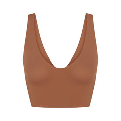 NikeSKIMS MATTE V-NECK BRA TOP | CAROB BROWN