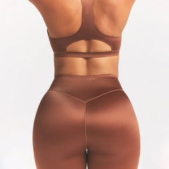 NikeSKIMS SATIN SHINE BONDED WAIST 26" LEGGING | CAROB BROWN