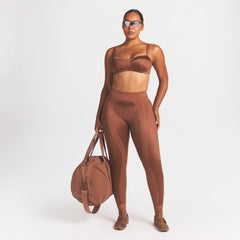 NikeSKIMS SATIN SHINE PANELED 26” LEGGING | CAROB BROWN