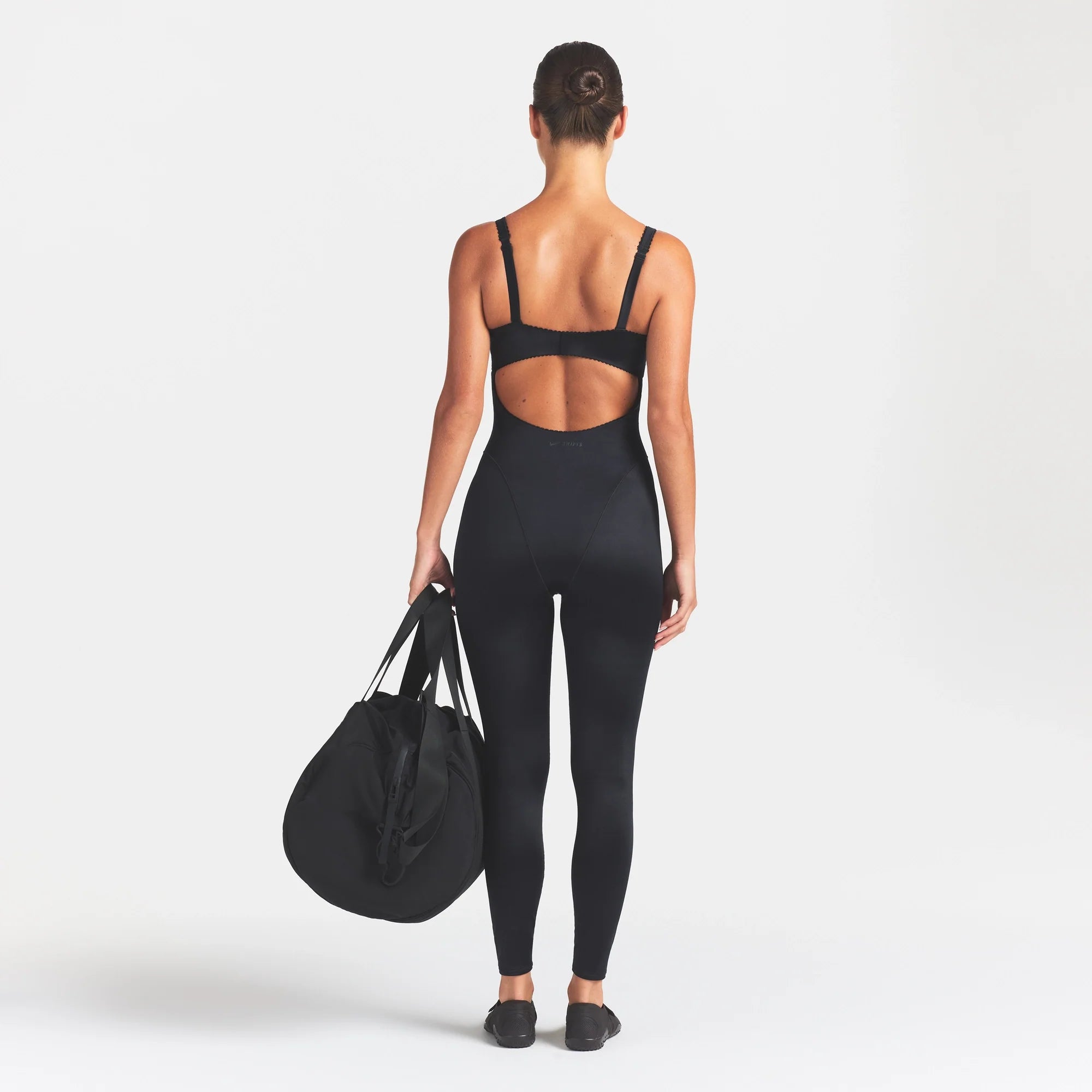 NikeSKIMS SATIN SHINE PANELED 26" ONE PIECE | OBSIDIAN