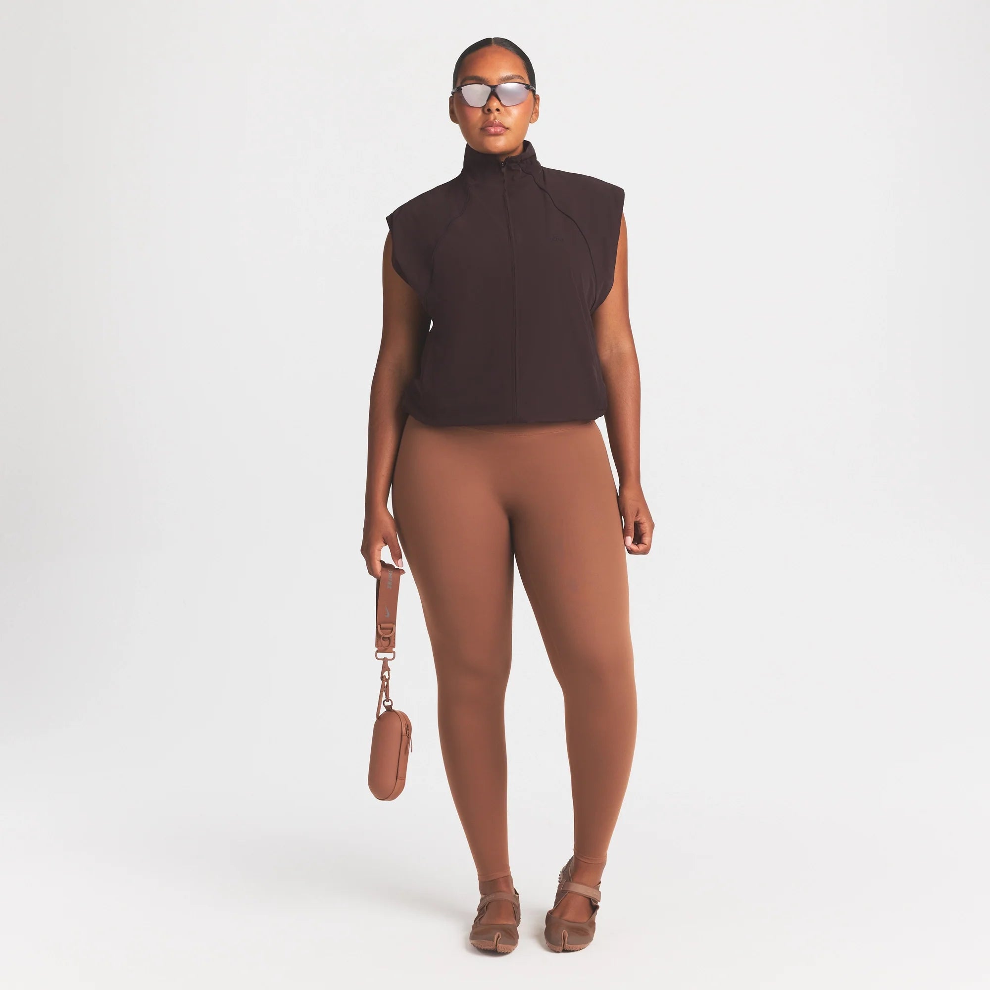 NikeSKIMS STRETCH NYLON OVERSIZED VEST | DARK ROAST