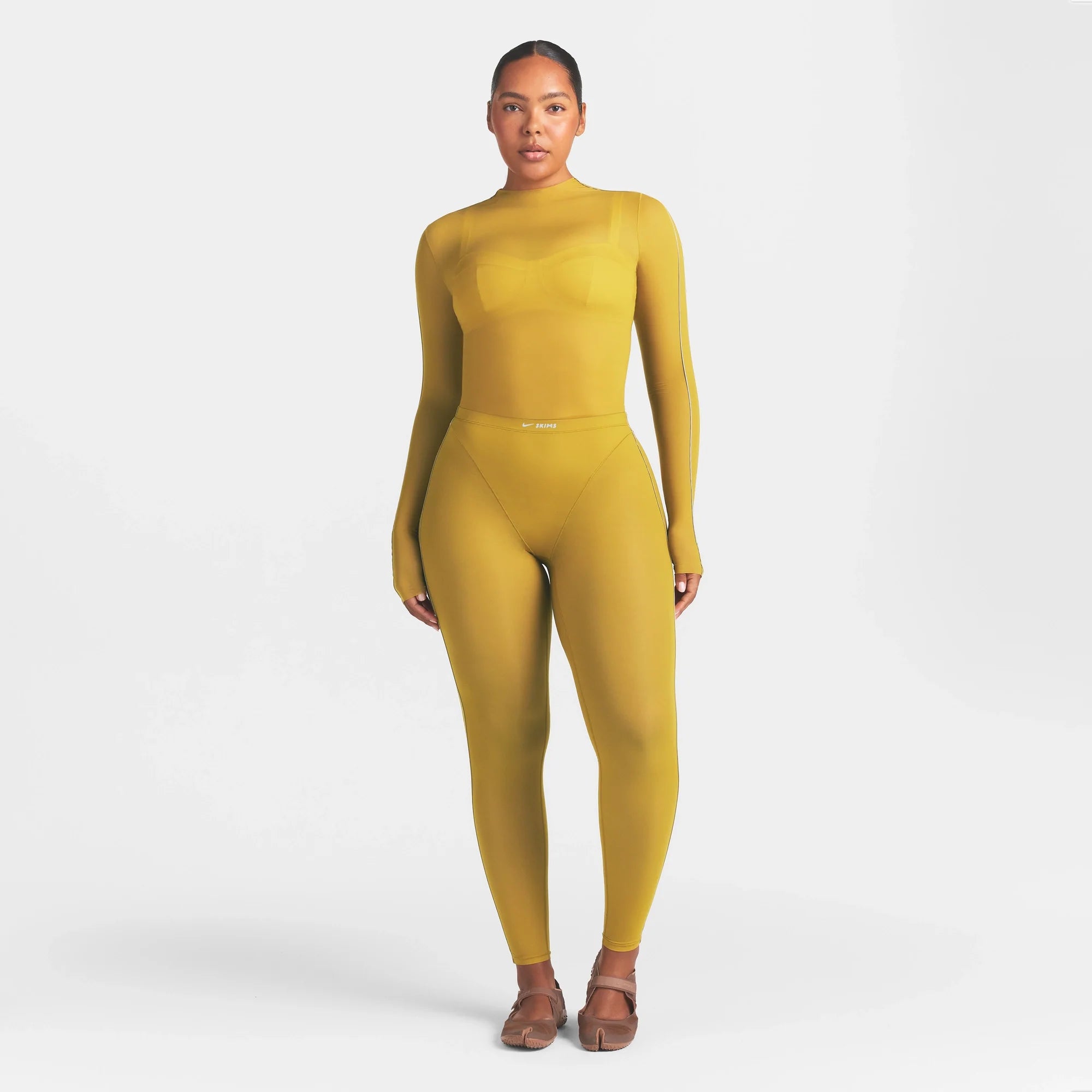 NikeSKIMS WEIGHTLESS LAYERS MOCK NECK LONG SLEEVE TOP | CITRINE