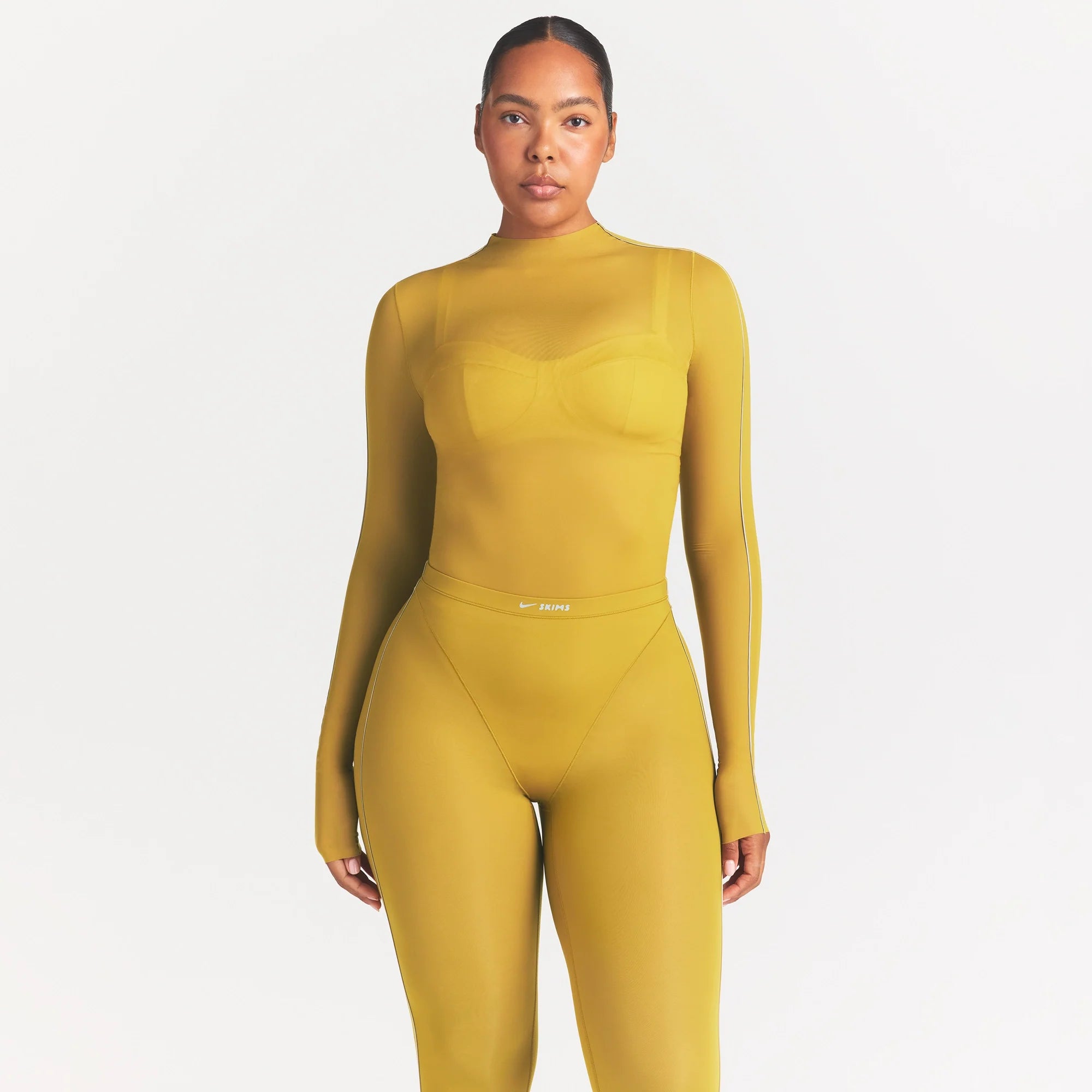 NikeSKIMS WEIGHTLESS LAYERS MOCK NECK LONG SLEEVE TOP | CITRINE