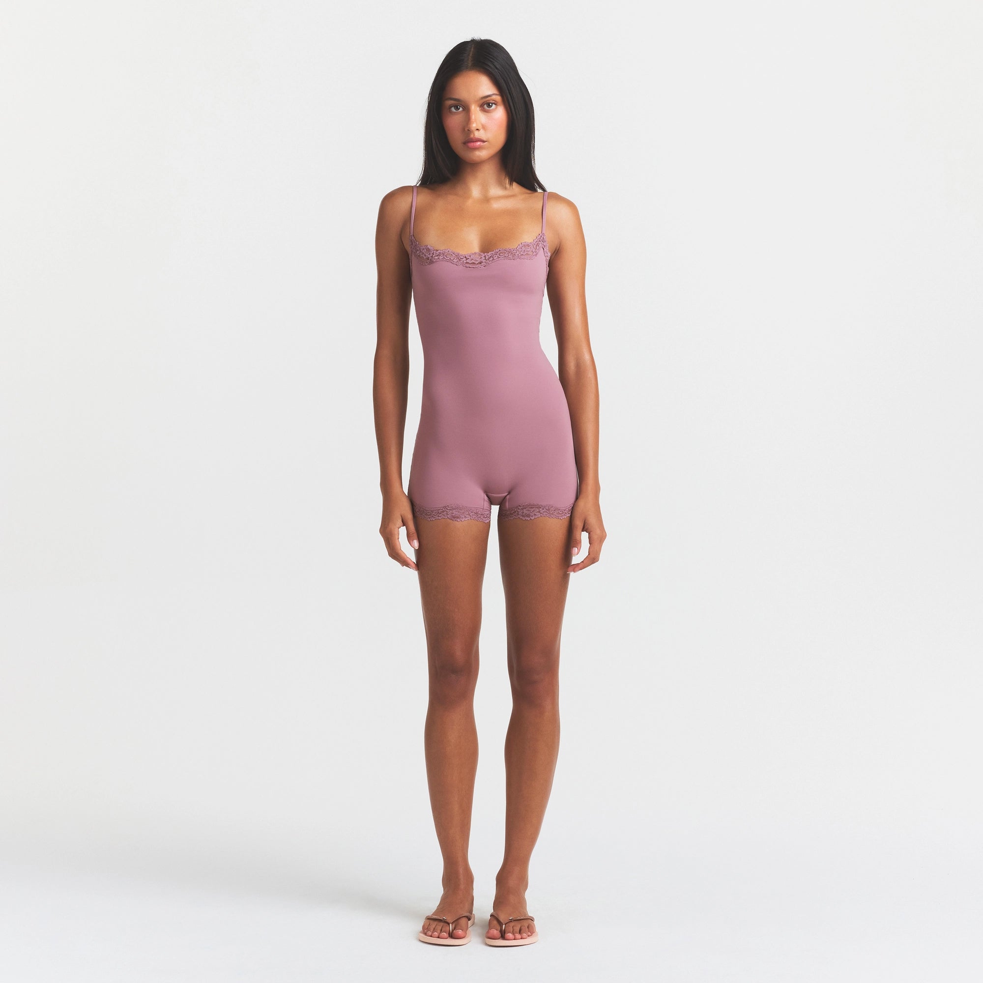 FITS EVERYBODY LACE ONESIE | MUTED MAUVE