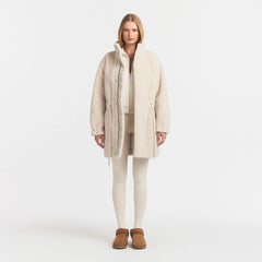 FAUX SHEARLING ZIP UP JACKET | BUFF