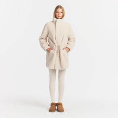 FAUX SHEARLING ZIP UP JACKET | BUFF