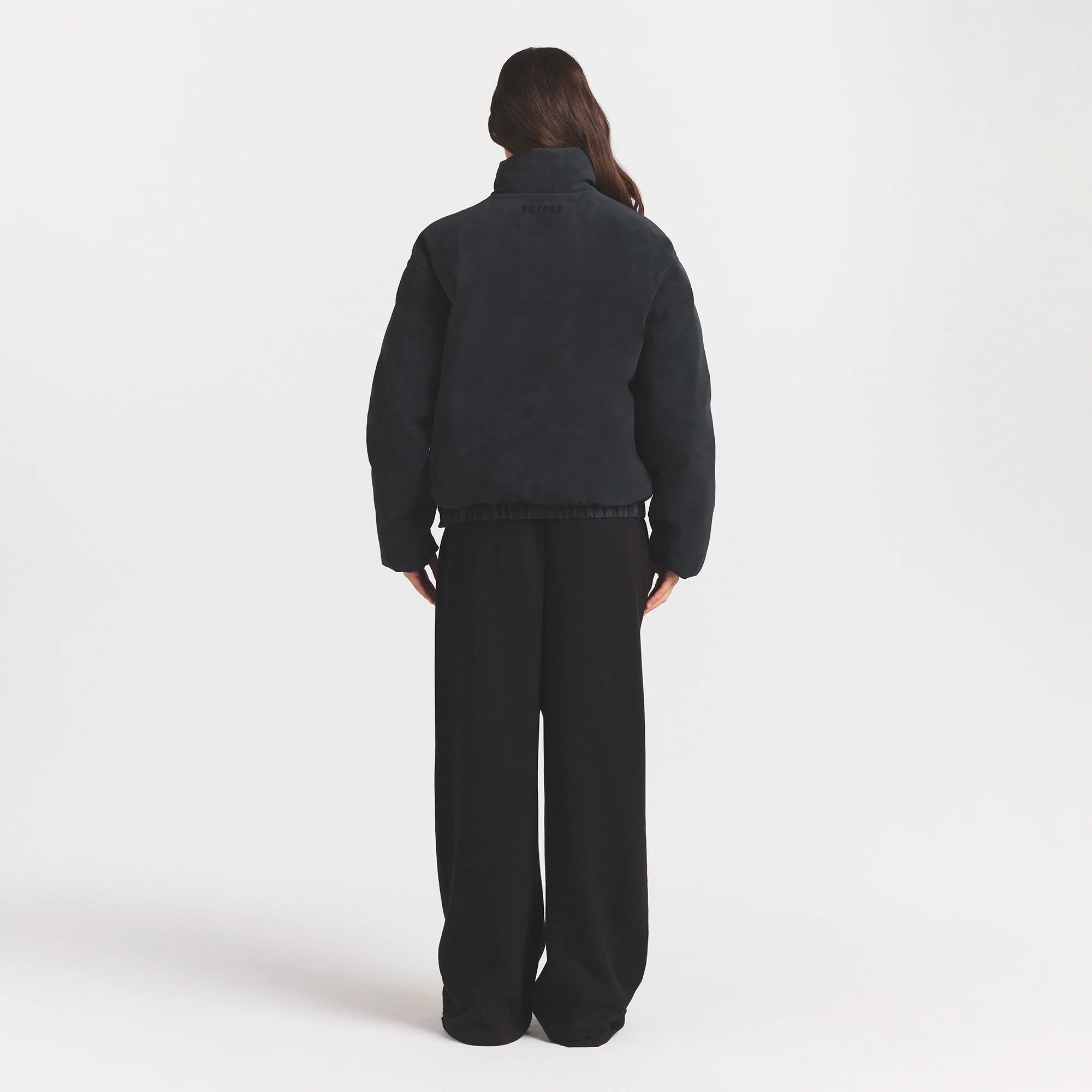 FAUX SUEDE HALF ZIP JACKET | ONYX