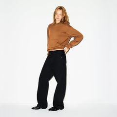 COTTON FLEECE HOODIE | BISON