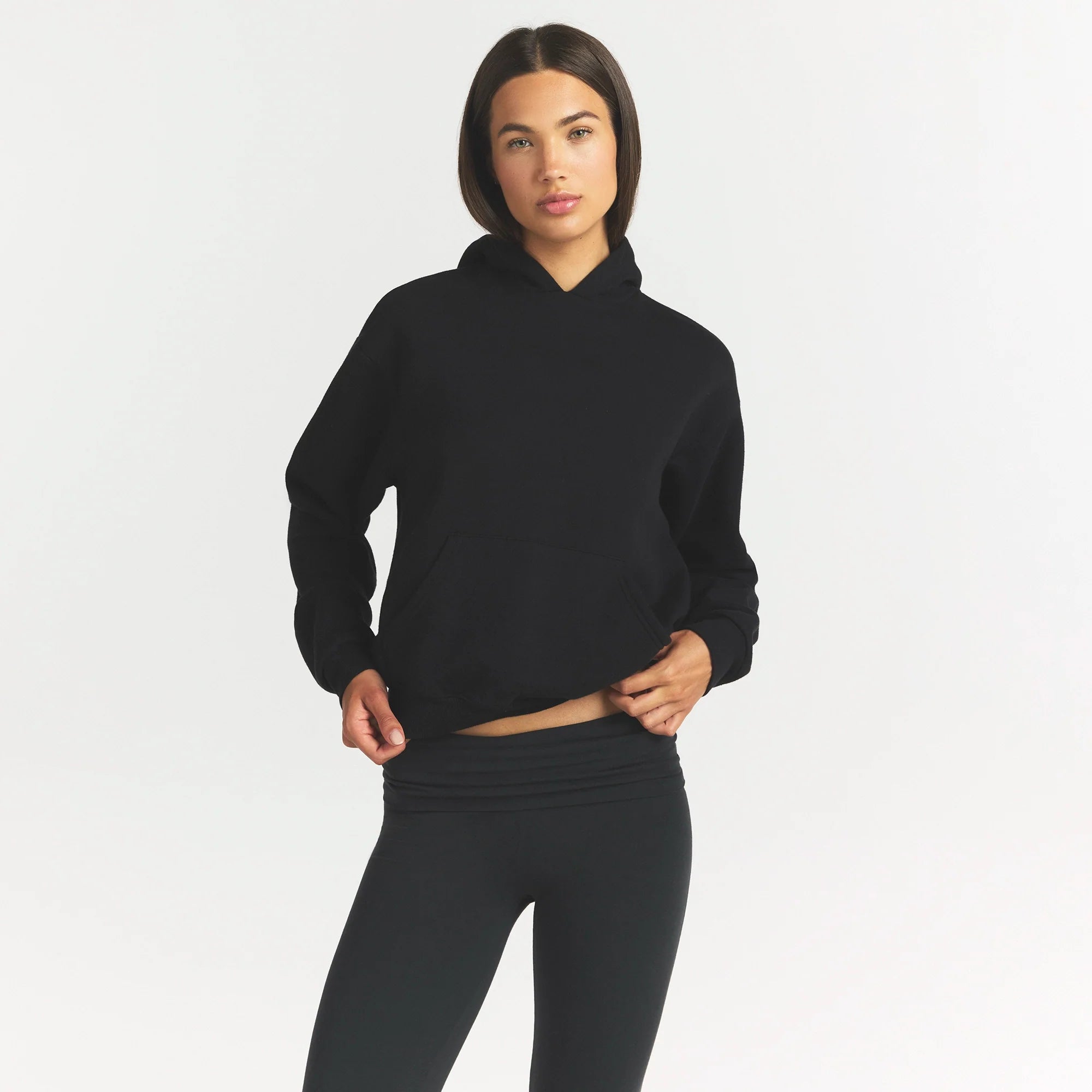COTTON FLEECE HOODIE | ONYX