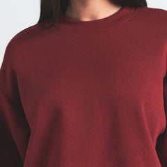 COTTON FLEECE CREWNECK | MERLOT