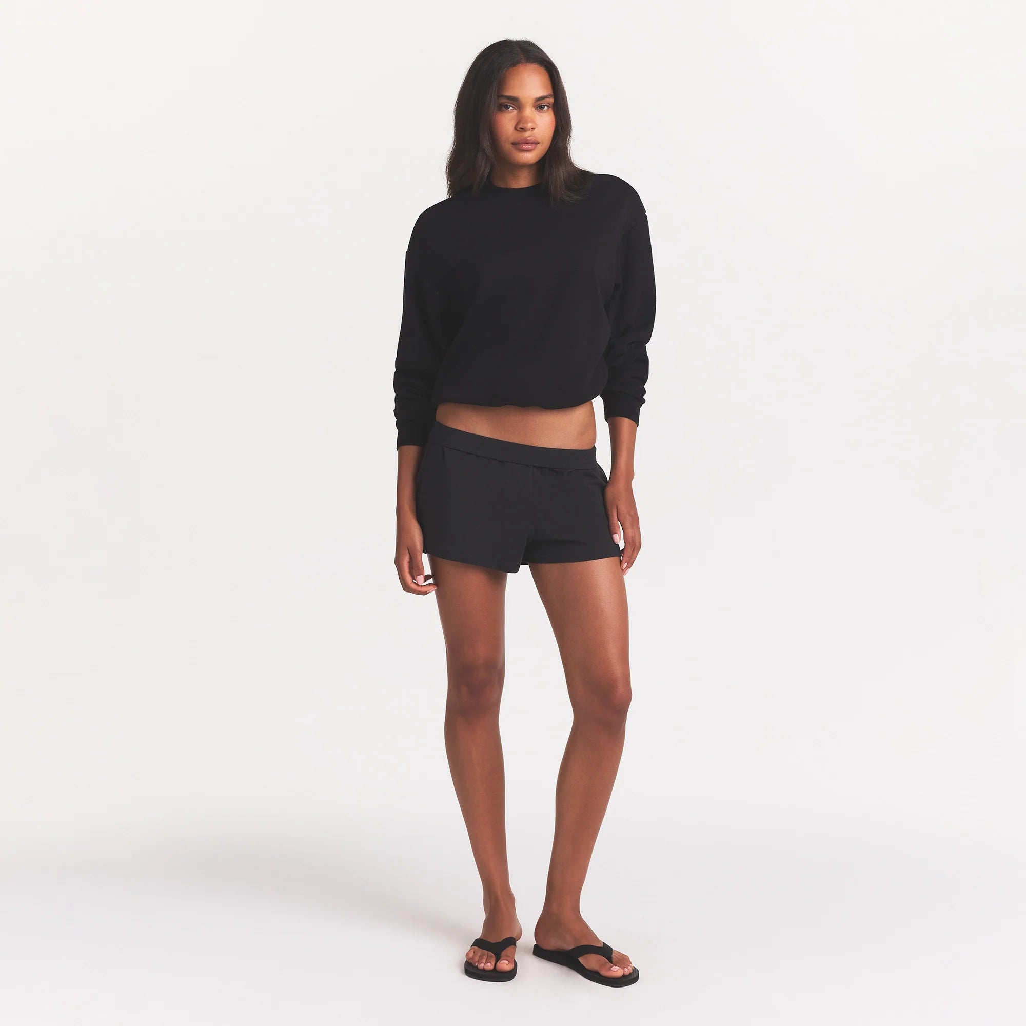 COTTON FLEECE CREWNECK | ONYX