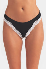 FITS EVERYBODY LACE TANGA | OBSIDIAN CONTRAST