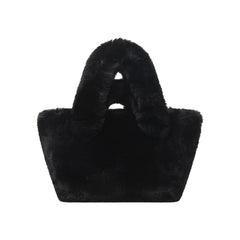 FAUX FUR SMALL TOTE | ONYX