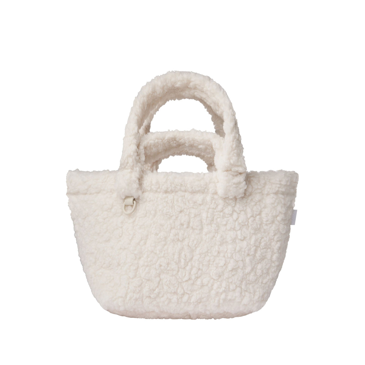 FAUX SHEARLING SMALL TOTE | IVORY