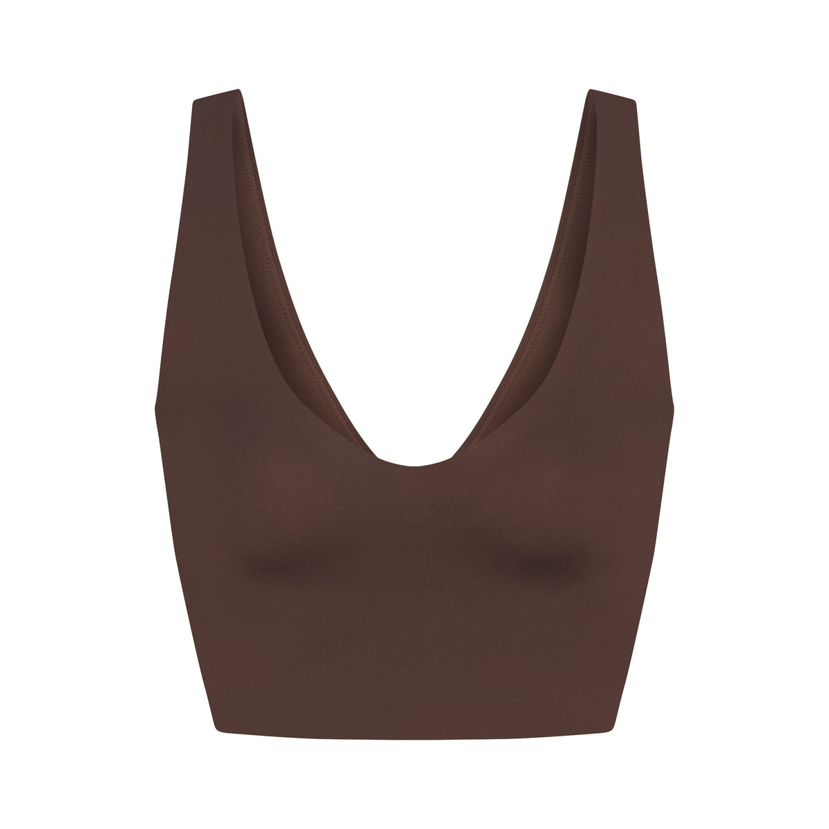 NikeSKIMS MATTE V-NECK BRA TOP | DARK SEPIA