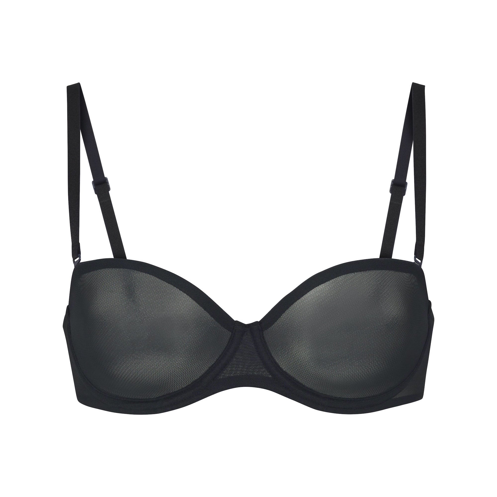 ULTRA FINE MESH STRAPLESS BRA | ONYX