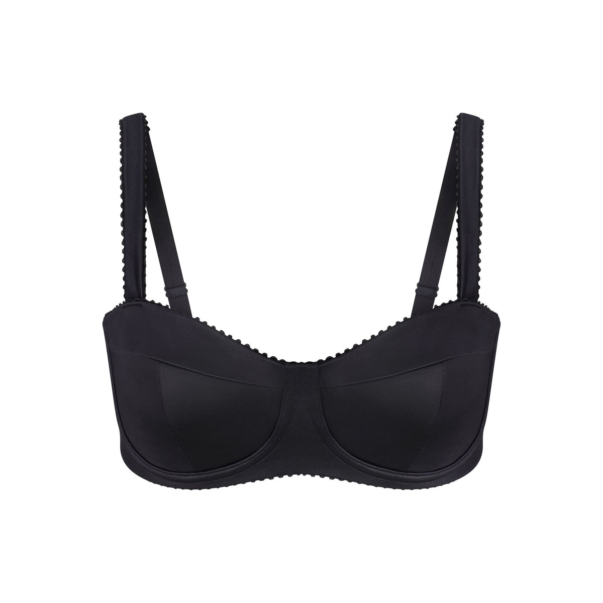 NikeSKIMS SATIN SHINE PANELED PICOT BRA | OBSIDIAN