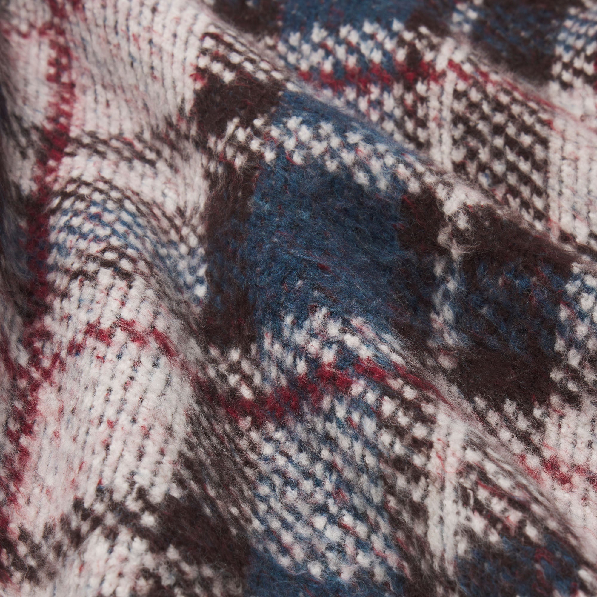 TEXTURED KNIT BRUSHED BOXY PULLOVER | PHOENIX INDIGO PLAID