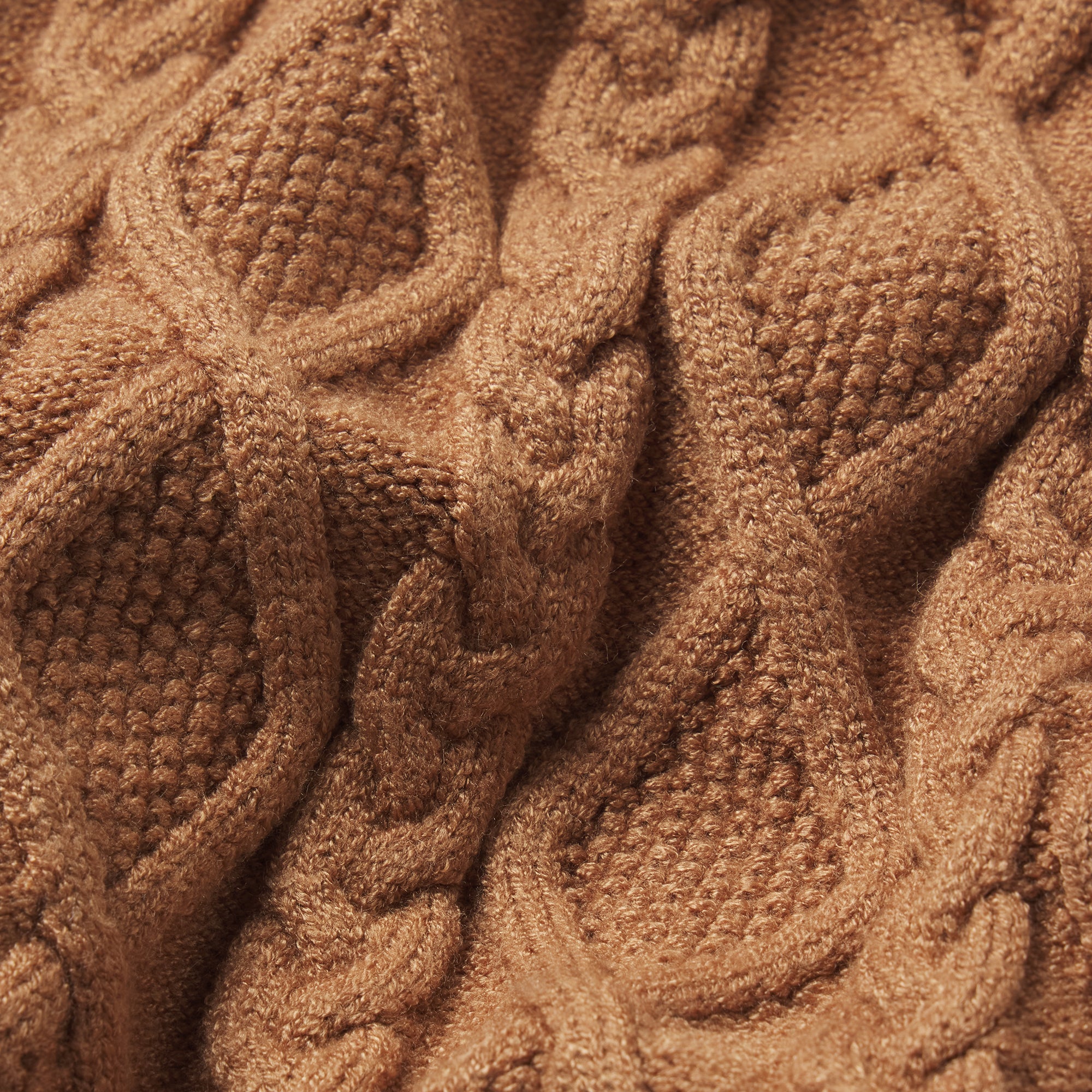 SNOW BUNNY CABLE KNIT CARDIGAN | DARK HONEY