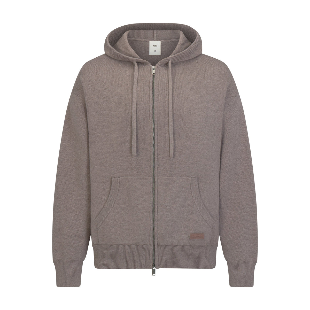 COTTON KNIT MENS ZIP UP HOODIE | DESERT HEATHER GREY