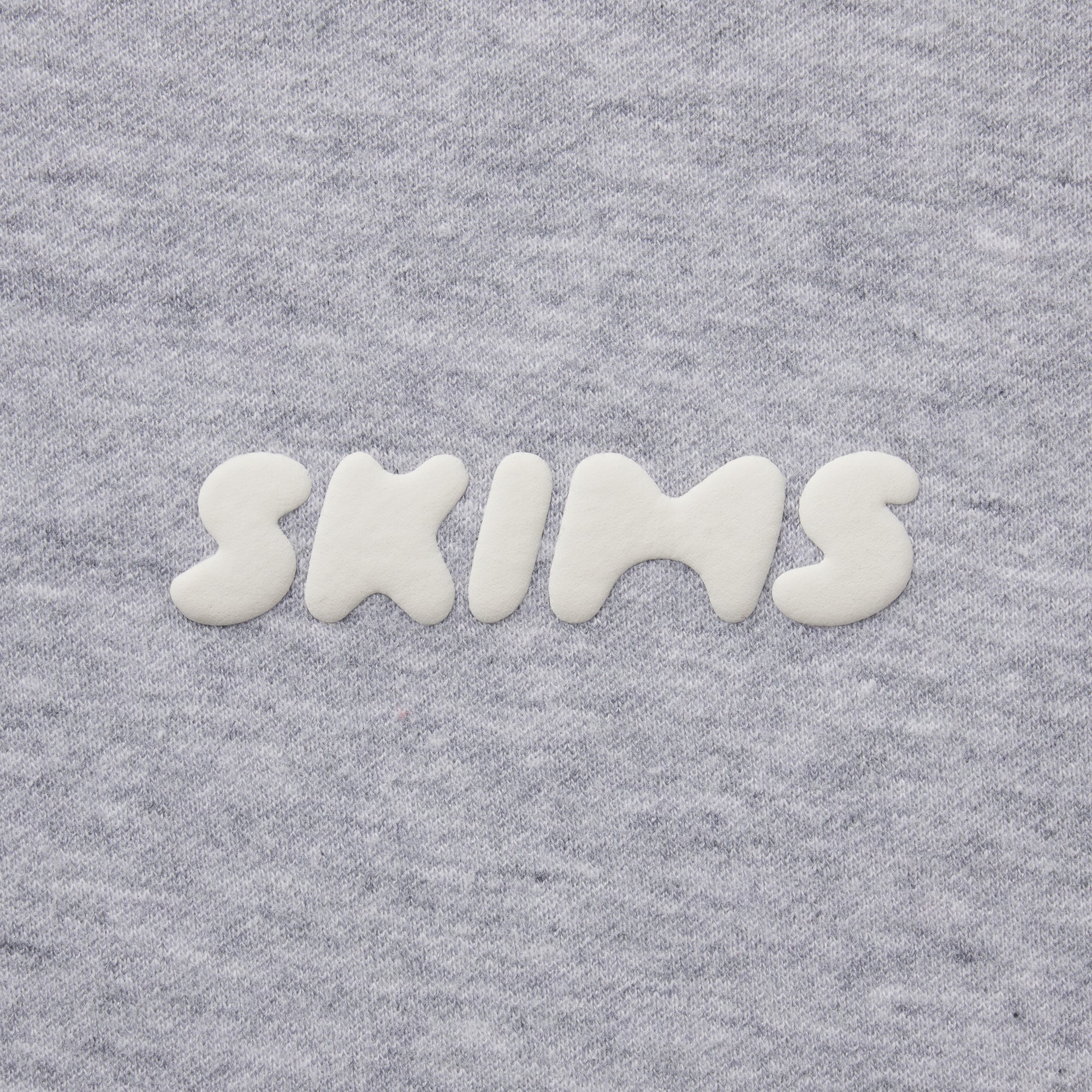 COTTON FLEECE HOODIE WITH EMBOSSED LOGO | HEATHER GREY