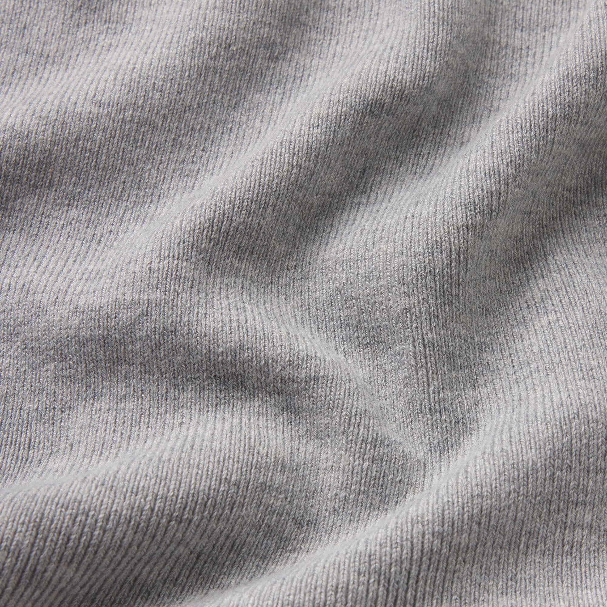 ESSENTIAL KNIT LONG SLEEVE V NECK | MID HEATHER GREY