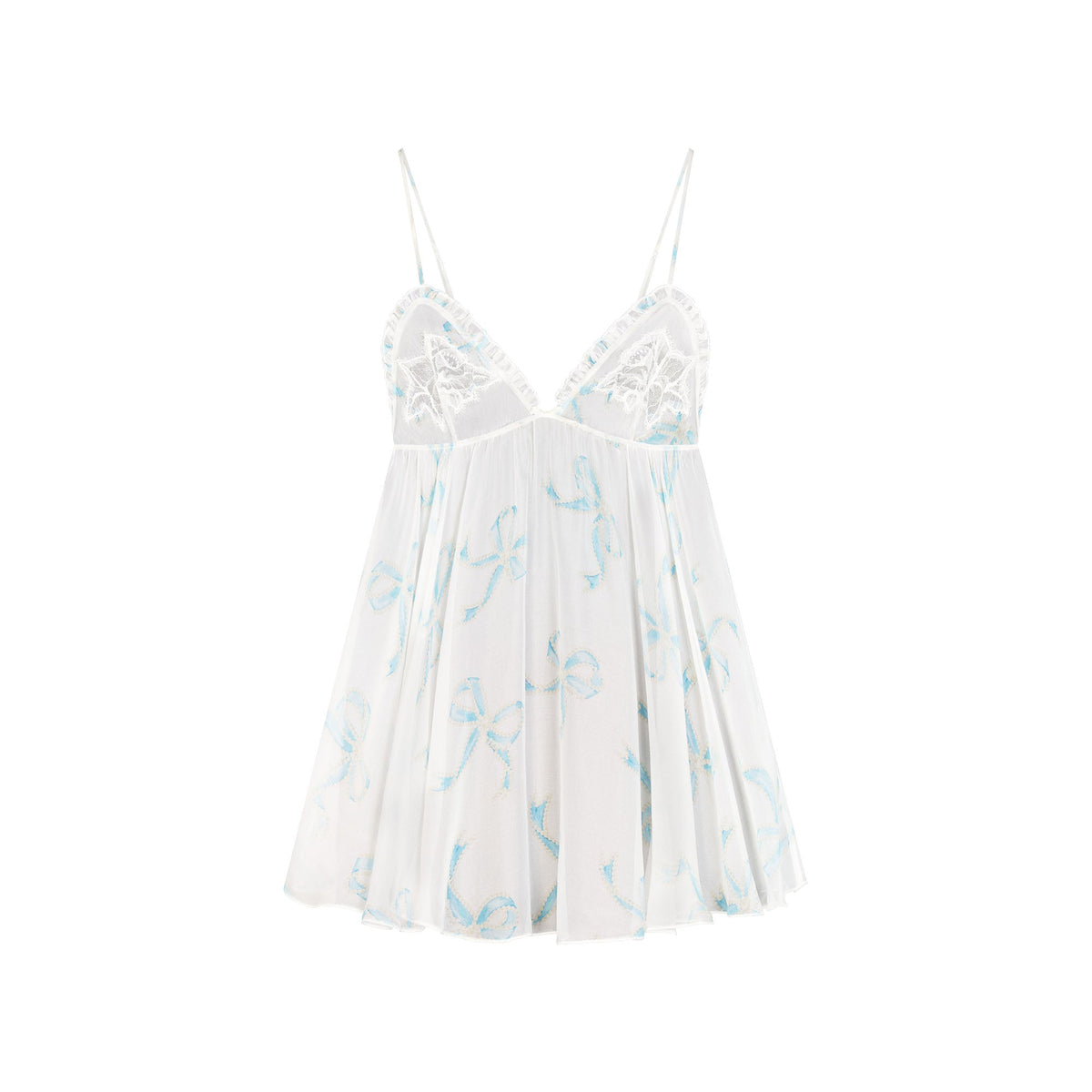 SKIMS ROMANCE BABYDOLL DRESS | IVORY PEARL BOWS PRINT