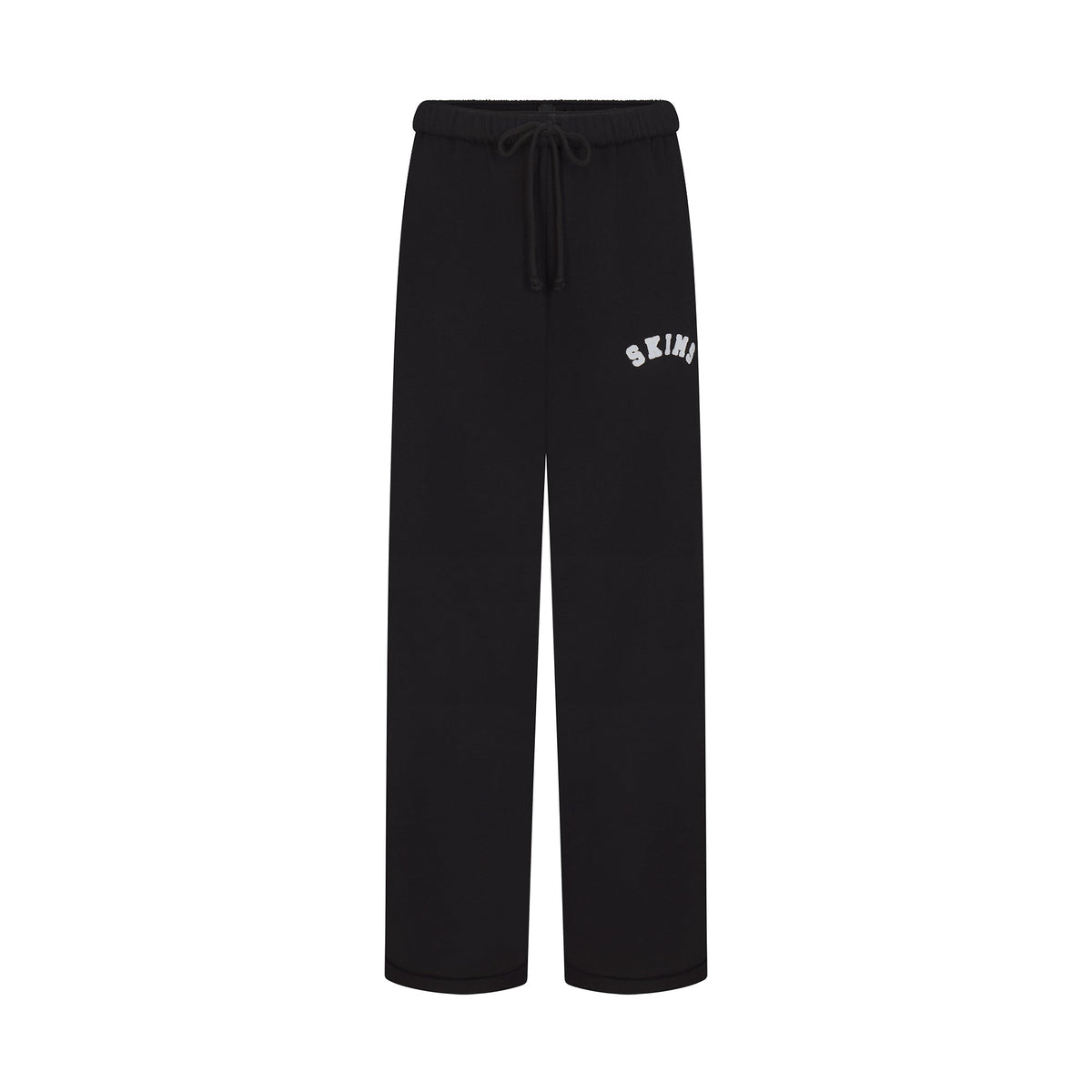 COTTON FLEECE STRAIGHT LEG PANT | ONYX SNOW ARCHED SKIMS LOGO