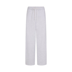 COTTON FLEECE STRAIGHT LEG PANT | LIGHT HEATHER GREY ARCHED SKIMS PLAID